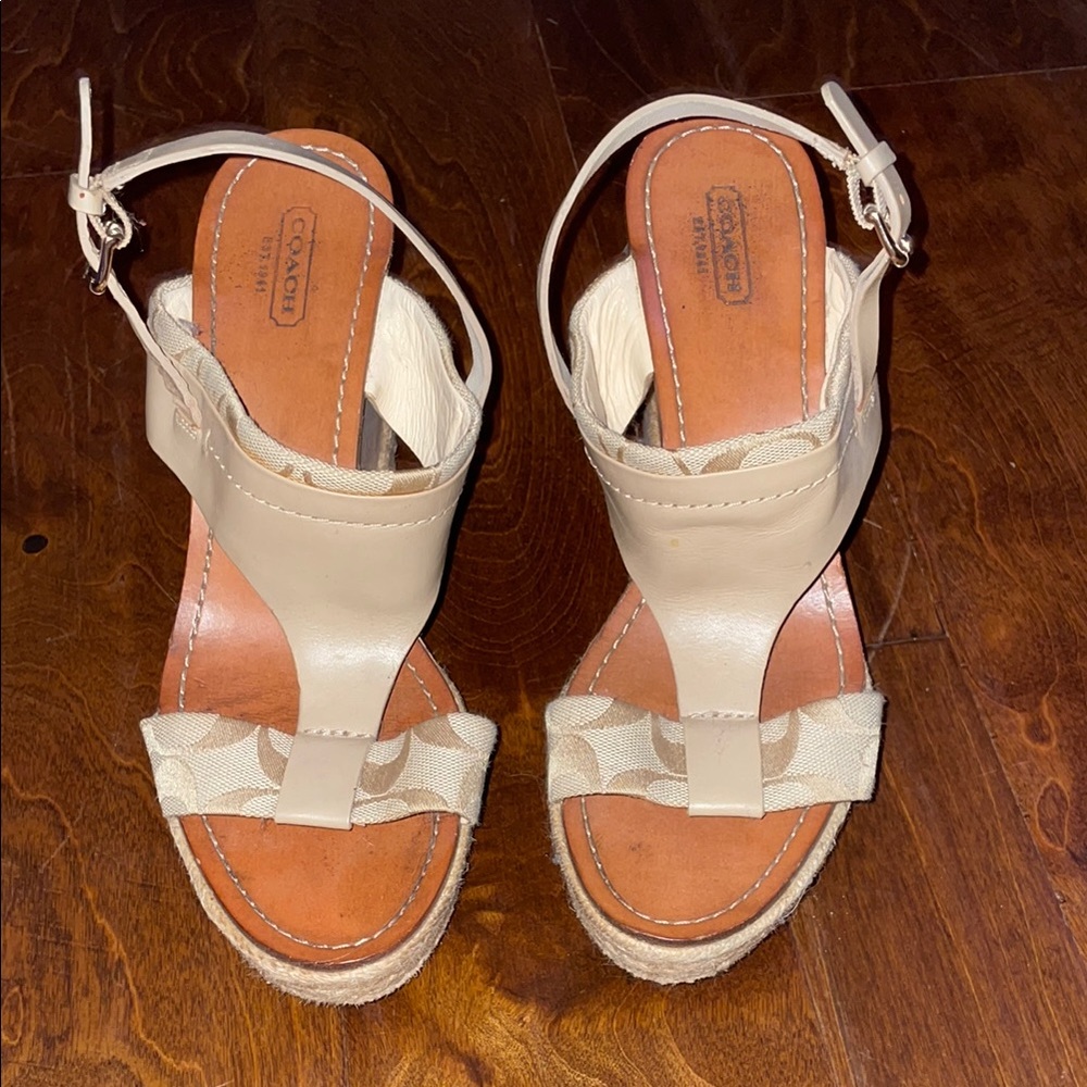 Coach Cream Espadrilles with Elegant Design